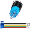 Gebildet 16mm 12V-24V/5A Momentary Switch, Speaker Horn Black Push Button