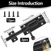 2 PCS Sliding Bolt Lock, Stainless Steel Gate Bolt Black