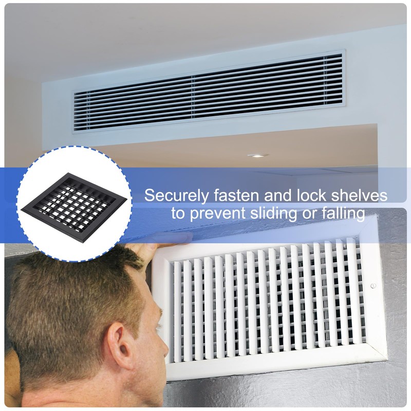 PATIKIL 8x8 Inch Plastic Ventilation Grille, Adjustable Outlet Air Vent