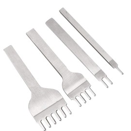 4Pcs 1/2/4/6 Prong Leather Craft Tool Hole Punches Lacing Stitching Chisel Leather Craft Steel Row Hardware Accessories(6mm)