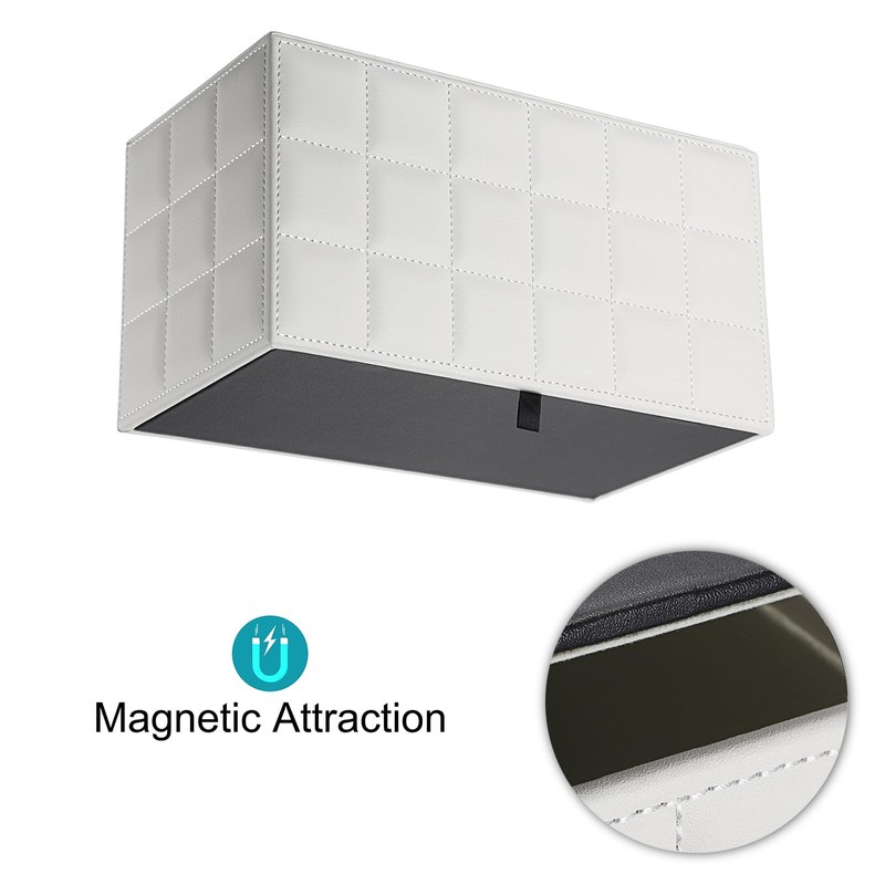 Sumnacon Tissue Box Cover Rectangle Leather Tissue Box with Magnetic