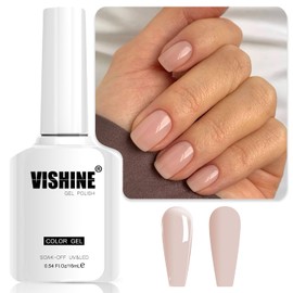 Vishine Gel-Nagellack Semi-Permanent Nude Jelly, 16 ml Transparent Neutraler Nude Soak Off Gel UV LED Nagellack Nail Art DIY Farbe E019