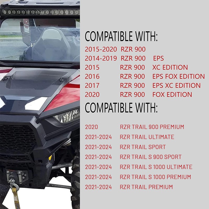 KUAFU Fender Flare Splash Guard Compatible with 2014-2024 Polaris RZR