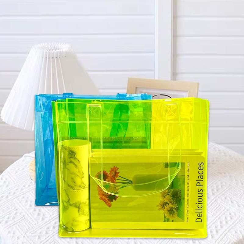 TotePrint 1pcs Waterproof Large Transparent Pvc Shopping Clear Tote Bag