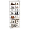 HOMEFORT 7-Tier Wood Shoe Rack, Double Rows 7-Tier Shoe Shelf,