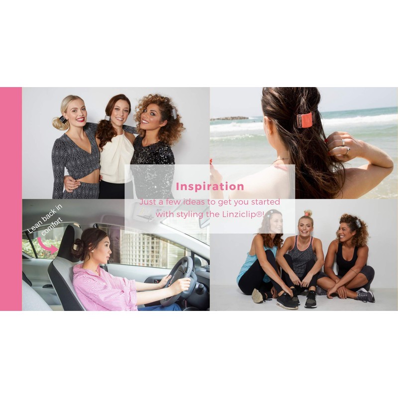 Linziclip - Pinza para el pelo (2 unidades), color negro