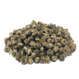 Green Tea Organic Jasmine Moli Quiangang Jiukeng Silvery Dragon Pearl Mountain Top Jasmine Tea (Rarity) from China, Mild, Lovely, Jasmine, Freshly Bottled