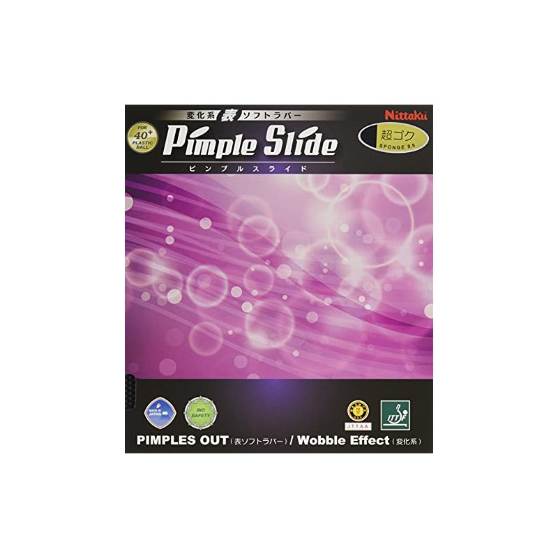 Nittaku NR-8568 Table Tennis Rubber, Pimple Slide, Soft Surface, Variable