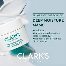 Clark's Botanicals Deep Moisture Mask, Target Dryness, Redness & Inflammation, Stimulate Collagen Production, All Skin Types, 2-in-1 Moisturizer & Invisible Mask (1.7 Fl Oz (Pack of 1))