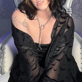 MAQVQLU Heart Slip Chain Necklace for Women Punk Gothic Cuban Necklace Slip Chain Choker Necklace Adjustable Lariat Y-Necklace (A)