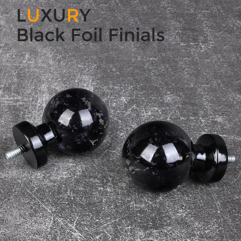 Black Curtain Rods for Windows 72 to 144 Inch, 1''