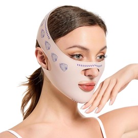 QOMJUFA V Face Masks, Reusable V-Line Mask, V Shape Face for Double Chin and Saggy Face Skin, Can Be Used Anytime, Pink