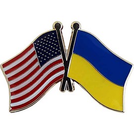 USA/Ukraine Flag Bike Motorcycle Hat Cap Lapel Pin HP6226