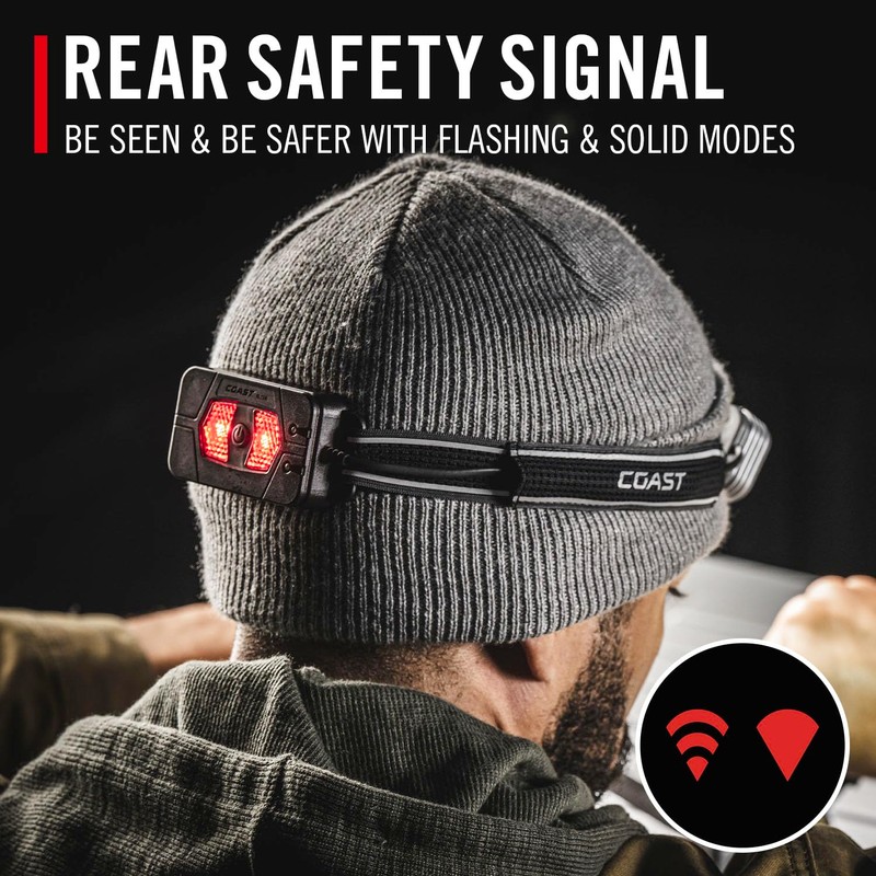 Coast RL10R 750 Lumen Rechargeable LED Headlamp with Variable Light