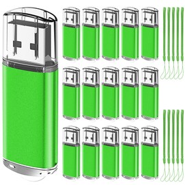 EASTBULL Bulk Flash Drive 4GB Flash Drives 20 Pack USB 2.0 Drive Bulk Memory Thumb Drive for Storage and Backup 4GB 20 Pack, Green
