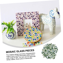 NUOBESTY 200g Green Broken Tiles Mixed DIY Tiles Ceramic Set Wall Decor Irregular Shape