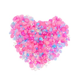 CORHAD 1bag Mixed Flatback Half Round Pearls Rhinestones DIY Crafts Nail Art Decoration Jewelry Making Kit