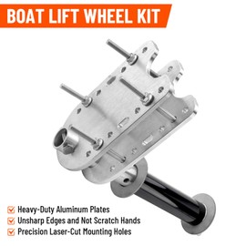Metlead 2 Pack Boat Lift Wheel Kit, Adjustable Boat Lift Wheel Bracket, Aluminium Mounting Plates for Boat Lift Installation Wheel Kits, Fit Universal Lifts and Dock Shafts