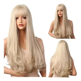 Alta Gama Pelucas Naturales Sintetica Larga Cosplay Mujer