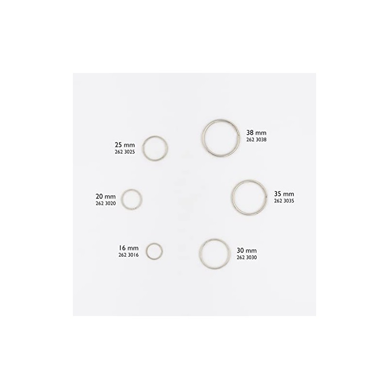 Wedo 2623016 Key Rings Metal Rings Diameter Shiny Nickel-Plated Pack