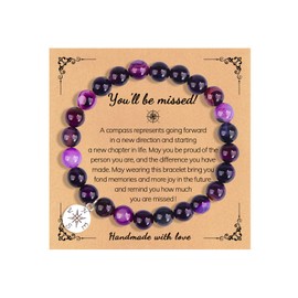 Miss You Bracelets for Coworker Teachers Friends Coworker Leaving Gifts for Women Men Going Away Gifts Farewell Gifts for Women Men Goodbye Retirement Gifts for Coworker Women Men