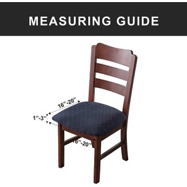 SHENGYIJING Stretch Chair Covers with Diamond Grid, Waterproof Dining Room Chair Covers, Dining Chair Covers, Kitchen Chair Covers with Buckle, Navy Blue, Pack of 6