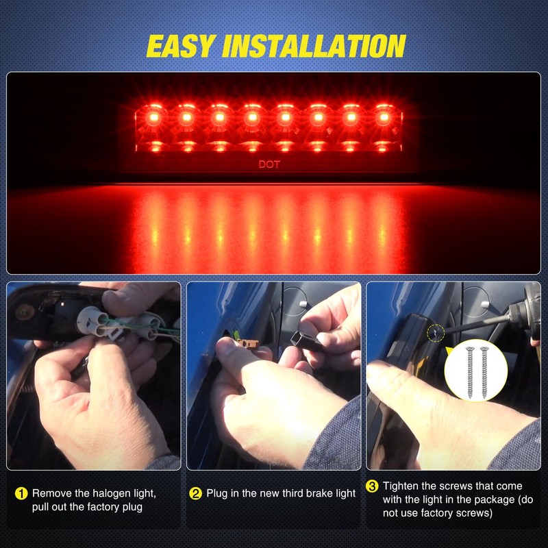 Nilight Third Brake Light High Mount 3rd Stop LED Lighting
