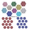 12pk Glitter Snowflake Hanging Decorations, Christmas Tree Snowflake Baubles/Ornaments (Silver)