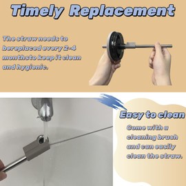 Replacement Straws Compatible With Brümate Era 30 oz Tumbler, Include 2pcs Tumbler Straw Cover Cap and 2pcs Reusable Straw with 2 Cleaning Brush（Brown