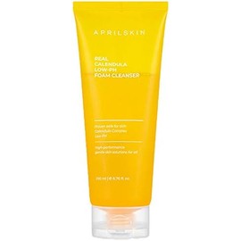 APRILSKIN Produto de limpeza em gel Calendula Low pH Vegano, sem crueldade Pele seca, sensível, propensa a acne Limpa profundamente suave com microbolhas micelares 200 ml Sem sulfatos e fragrância artificial