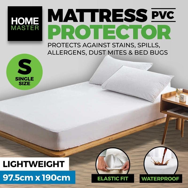 Single Bed Mattress PVC Protector Cover Waterproof Elastic Fitted 97.5x190cm