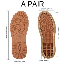 CHGCRAFT Shoe Replacement Rubber Full Out Sole A Pair Leather Shoes Wear Resistant Shoes Sole Raised Shoes Sole for Work Shoes and Boots, Chocolate
