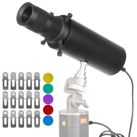 ZALUNERO Handheld Optical Snoot,Photography Flashlight Spotlight for Photo, Content Creation,Tiktok Live,Vlog, with 15 Patterned Light Filters and 5 Color Filters