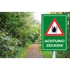 Achtung Zecken Sign, DIN A 5, Tick Sign, Caution Tick