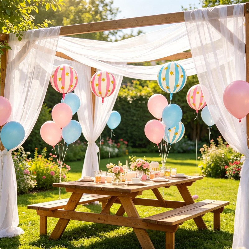 4D Ball Star Striped Foil Balloons(6 Pcs)
