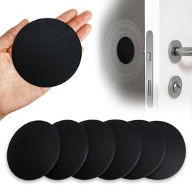 FAMLEAF 3.15" Large Wall Door Handle Stopper, 8PCS Black Self Adhesive Wall Protector Rubber Door Bumpers, Solution for Stopping Damage from Doors Knobs, Shock Absorbent and Noise Reduction