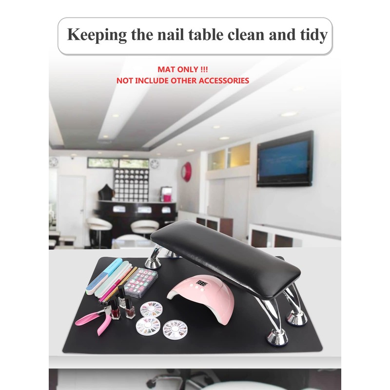 (MAT ONLY) Black Nail Art Table Mat, Foldable Nail Art