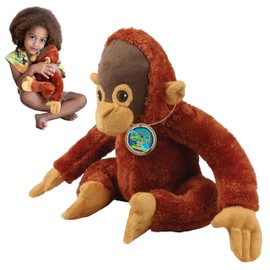 EcoBuddiez - Orangutan from Deluxebase. Large 30cm Soft Plush Animals made from Recycled Plastic Bottles. Eco-Friendly Cuddly Gift for Kids and Cute Stuffed Animal Toy for Toddlers.