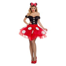 Party King Women's Coquette Mouse Costume, Red/Black, Large