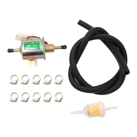Kit de bomba de combustible eléctrica universal de 12 V (3-6 PSI) bomba de combustible de baja presión HEP-02A + 2 metros/6.56 pies 5/16 pulgadas ID línea de combustible + filtros de combustible de 1/4 pulgadas y 5/16 pulgadas + 10 abrazaderas de manguer
