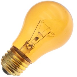 Decorative/Novelty 25A15/TR, 25 Watt, 130 Volt, Medium Base, Painted Transparent Yellow Light Bulb (10 Pack)