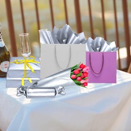 100 Sheets Silver Tissue Paper Artdly 12 x 20 Inches Silver Wrapping Paper Bulk for Weddings Birthday DIY Project Wrapping Crafts Decor