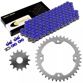 Caltric Blue Drive Chain And Sprockets Kit for Yamaha YFZ450 YFZ450V 2004-2013