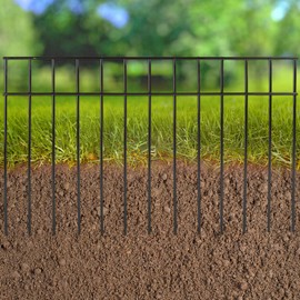 24x15-Inch Animal Barrier Fence - 10-Pack No-Dig Garden Fence - Underground Fence Panels Deter Dogs, Rabbits, and Groundhogs by Pure Garden (Black)