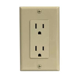 RiteAV 15A Electrical Duplex Receptacle Wall Outlet Plate 1 Gang Decorative - Light Almond