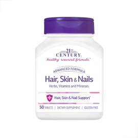 Vitaminas Cabello Piel Y Uñas 21st Century 50 Capsulas Hair Natural