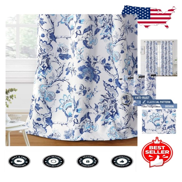 Unbranded Eco-Friendly Blackout Curtains 96" with Beautiful Floral Print -