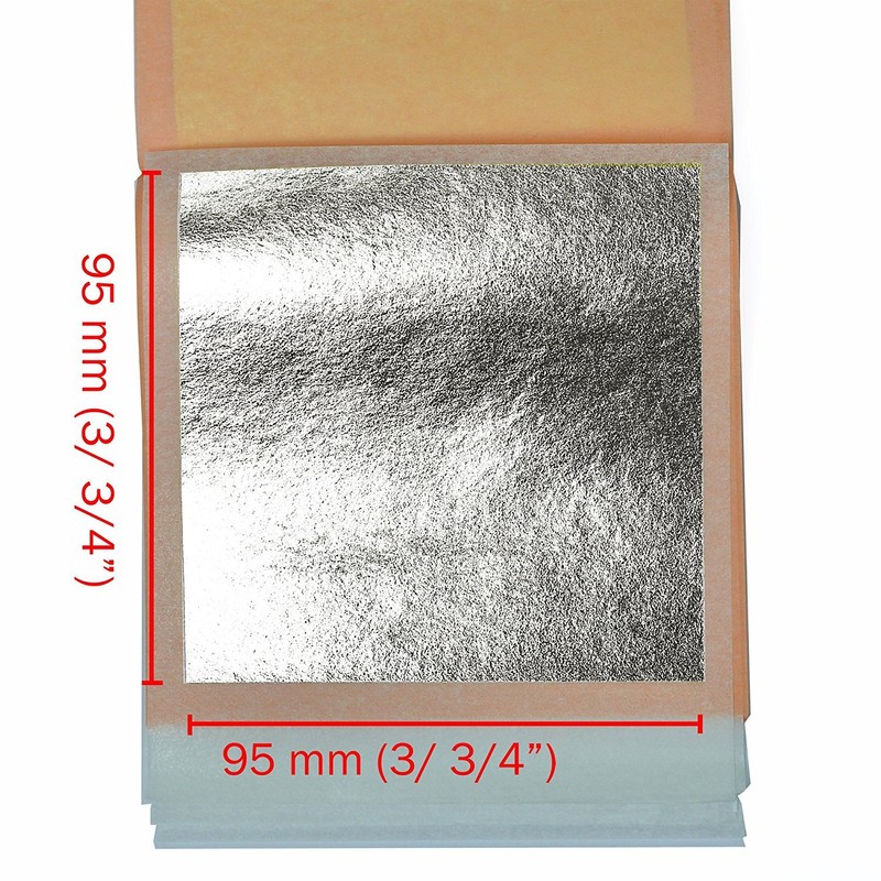 Barnabas Blattgold Silver Leaf - Real Silver [25 Sheets, 3.75