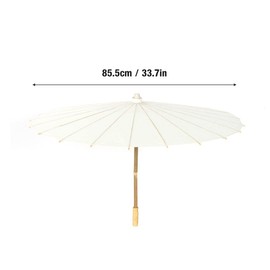 Tissting Sombrilla De Papel, Paraguas De Papel Engrasado Clásico Chino/japonés Blanco con Mango De Madera para Decoración De Bodas, Fiestas Nupciales, Accesorios De Fotografía para Cosplay(29.5cm)