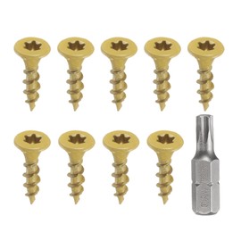 HARFINGTON 50pcs Deck Screws #8 x 3/4" Torx Exterior Wood Screws Rust Resistant Epoxy Coating Outdoor Decking Screw with T25 Star Drive Bit, Screws for Decks Fences Machinery Ship